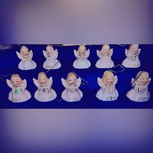 LOT OF VINTAGE 1942 china Xmas angel ornaments
